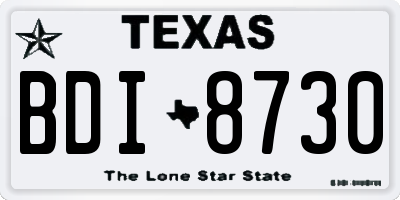TX license plate BDI8730