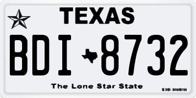 TX license plate BDI8732