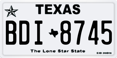 TX license plate BDI8745