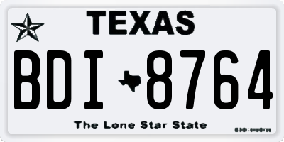 TX license plate BDI8764