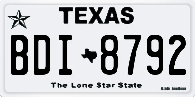 TX license plate BDI8792