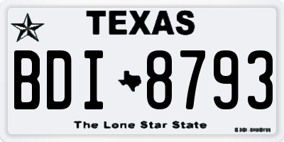 TX license plate BDI8793