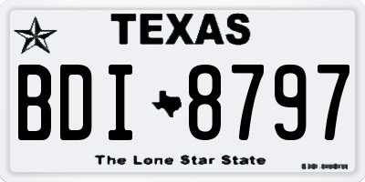TX license plate BDI8797