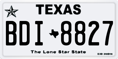 TX license plate BDI8827