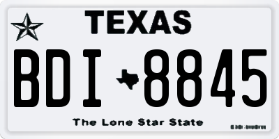 TX license plate BDI8845
