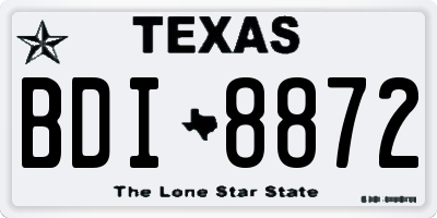TX license plate BDI8872