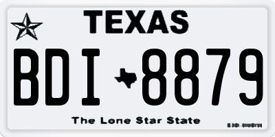TX license plate BDI8879