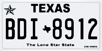 TX license plate BDI8912