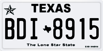 TX license plate BDI8915