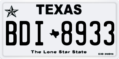 TX license plate BDI8933