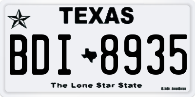 TX license plate BDI8935
