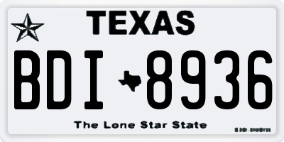 TX license plate BDI8936