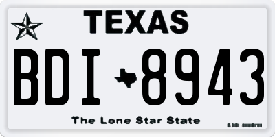 TX license plate BDI8943