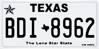 TX license plate BDI8962