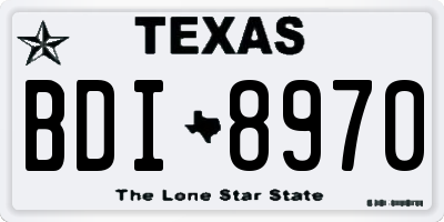 TX license plate BDI8970