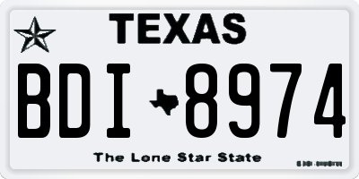 TX license plate BDI8974