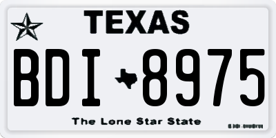 TX license plate BDI8975