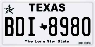 TX license plate BDI8980