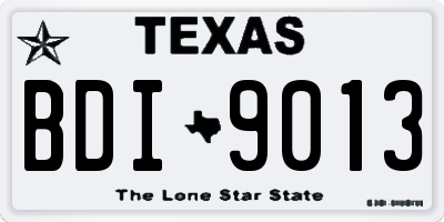 TX license plate BDI9013