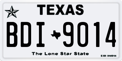 TX license plate BDI9014