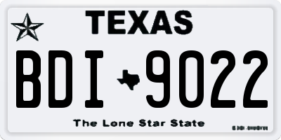 TX license plate BDI9022