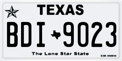 TX license plate BDI9023