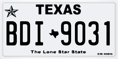 TX license plate BDI9031