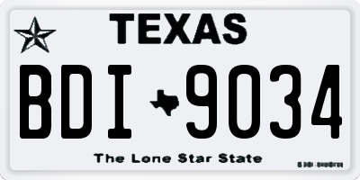 TX license plate BDI9034