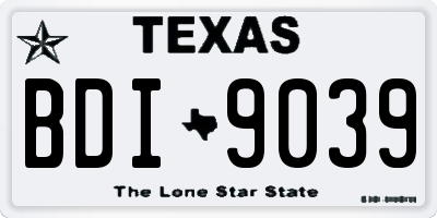 TX license plate BDI9039