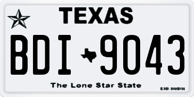 TX license plate BDI9043