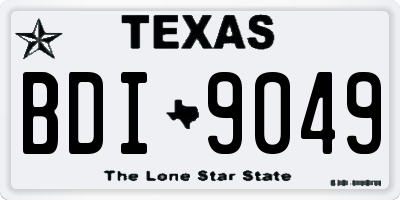 TX license plate BDI9049
