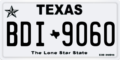 TX license plate BDI9060