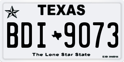 TX license plate BDI9073