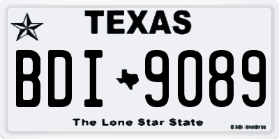 TX license plate BDI9089