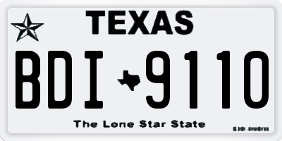 TX license plate BDI9110