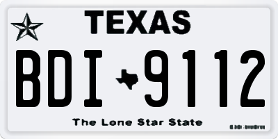 TX license plate BDI9112