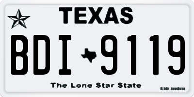 TX license plate BDI9119
