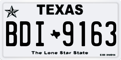 TX license plate BDI9163