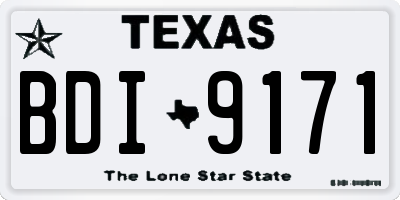 TX license plate BDI9171