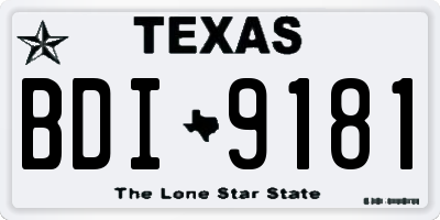 TX license plate BDI9181
