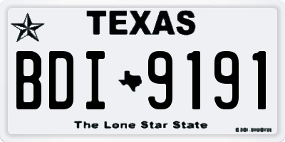 TX license plate BDI9191
