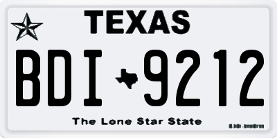 TX license plate BDI9212