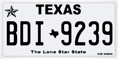 TX license plate BDI9239