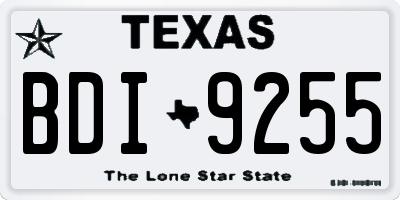 TX license plate BDI9255