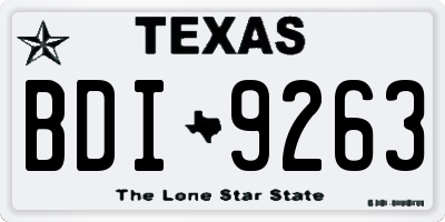 TX license plate BDI9263