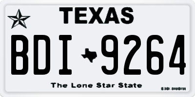 TX license plate BDI9264