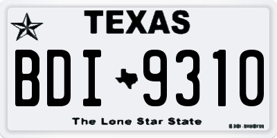 TX license plate BDI9310