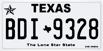 TX license plate BDI9328