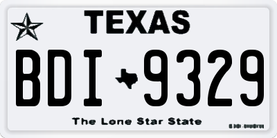 TX license plate BDI9329