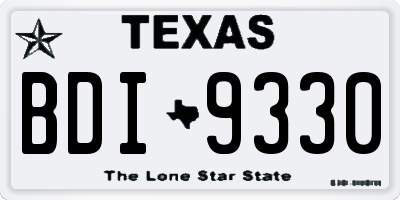 TX license plate BDI9330